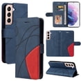 thumbnail image 1 of Wallet Case for Samsung Galaxy S22 with Card Slots Cash Holder Magnetic Clasp Flip Folio Cover, Premium Luxury PU Leather Kickstand Soft Silicone Shockproof Protective Case, Blue, 1 of 8