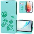 thumbnail image 1 of Wallet Case for Samsung Galaxy S22 Plus,Classic Rose Flower Pattern Shockproof PU Leather Case with Strong Magnetic Clasp and Card Slots Holder Cover for Samsung Galaxy S22 Plus MG Green, 1 of 16