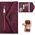 thumbnail image 1 of Wallet Case for Samsung Galaxy S22+ Plus (Not S22), Crossbody Neck Strap Lanyard Purse Handbag Shoulder Strap Cover with ID Card Holder Phone Case for Samsung Galaxy S22 Plus XK Wine, 1 of 14