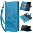 thumbnail image 1 of Wallet Case for Samsung Galaxy S22 Plus, Premium Embossed PU Leather Flip Cover with Card Holder Kickstand Wrist Strap, Full Body Phone Protection Case for Samsung Galaxy S22 Plus, S3blue, 1 of 11