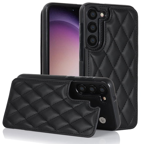 Wallet Case for Samsung Galaxy S22 Plus, RFID Blocking Card Slots Holder PU Leather Fashion Back Flip Cover with Kickstand Magnetic Buttons Shockproof Case for Samsung Galaxy S22 Plus,Black