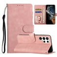 thumbnail image 1 of Wallet Case for Samsung Galaxy S22 Ultra 5G (6.8 inch), PU Leather Shockproof Magnetic Clasp Flip Stand Card Slots Slim Case with Hand Strap For Samsung Galaxy S22 Ultra,Pink, 1 of 8