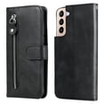 thumbnail image 1 of Wallet Case for Samsung Galaxy S22 Ultra 5G, Dteck Card Slots Magnetic Closure Zipper Pocket Handbag PU Leather Flip Case TPU Kickstand Full Protection Cover,Black, 1 of 5