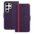 thumbnail image 1 of Wallet Case for Samsung Galaxy S22 Ultra, Business PU Leather Magnetic Flip Folio Case with Card Slots Holder Kickstand Shockproof Protective Phone Case Cover for Samsung Galaxy S22 Ultra, Purple, 1 of 9