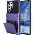 thumbnail image 1 of Wallet Case for Samsung Galaxy S22 Ultra Case with 4-Card Credit Card Holder Slot Shockproof Cover Hybrid Heavy Duty Protection Armor Phone Case Compatible with Galaxy S22 Ultra 5G-Purple, 1 of 6
