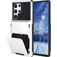 thumbnail image 1 of Wallet Case for Samsung Galaxy S22 Ultra Case with 4-Card Credit Card Holder Slot Shockproof Cover Hybrid Heavy Duty Protection  Phone Case Compatible with Galaxy S22 Ultra 5G-White, 1 of 12