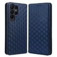 thumbnail image 1 of Wallet Case for Samsung Galaxy S22 Ultra, Diamond Pattern Premium PU Leather Magnetic Flip Folio Case with [RFID Blocking] Credit Card Slots Kickstand Shockproof Protective Phone Case, Blue, 1 of 11
