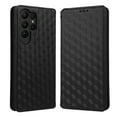 thumbnail image 1 of Wallet Case for Samsung Galaxy S22 Ultra, Diamond Pattern Premium PU Leather Magnetic Flip Folio Case with [RFID Blocking] Credit Card Slots Kickstand Shockproof Protective Phone Case, Black, 1 of 11