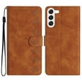 thumbnail image 1 of Wallet Case for Samsung Galaxy S23, [2 Card Slots] [Kickstand] [Magnetic Clasp] Butterfly Pattern Premium PU Leather Flip Cover, Wrist Hand Strap TPU Shockproof Anti-Scratches Case,Brown, 1 of 7