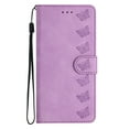 thumbnail image 1 of Wallet Case for Samsung Galaxy S23, [2 Card Slots] [Kickstand] [Magnetic Clasp] Butterfly Pattern Premium PU Leather Flip Cover, Wrist Hand Strap TPU Shockproof Anti-Scratches Case,Purple, 1 of 7