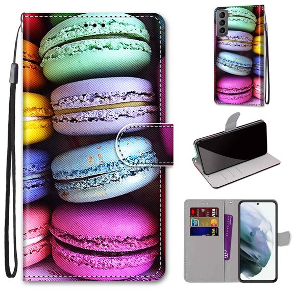 Wallet Case for Samsung Galaxy S23 (2023), Allytech Premium PU Leather Folio Flip Anti-Lost Wristlet Card Slots Magnetic Buckle Shockproof Stand Case for Galaxy S23 5G, Macaron