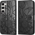 thumbnail image 1 of Wallet Case for Samsung Galaxy S23 Case with Card Holder,Sunflower Pattern Leather Phone Case with Kickstand Magnetic Closure Shockproof Cover for Samsung Galaxy S23 Black Sunflower, 1 of 18