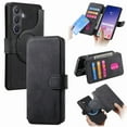 thumbnail image 1 of Wallet Case for Samsung Galaxy S23 FE Cash Credit Pocket Card Slots Holder Folio Flip Shockproof Full Coverage Detachable Magnetic Cover [Compatible with Magsafe] Kickstand, Black, 1 of 10