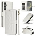 thumbnail image 1 of Wallet Case for Samsung Galaxy S23 FE, Vintage Wrist Strap Kickstand Credit Card Slots Magnetic Closure PU Leather Shockproof Drop Protective TPU Shell for Samsung Galaxy S23 FE, White, 1 of 6