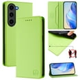 thumbnail image 1 of Wallet Case for Samsung Galaxy S23, Magnetic Closure PU Leather Flip Phone Case for Men Women with RFID Blocking Card Holder Kickstand, Shockproof Protection Cover for Samsung Galaxy S23, Green, 1 of 10