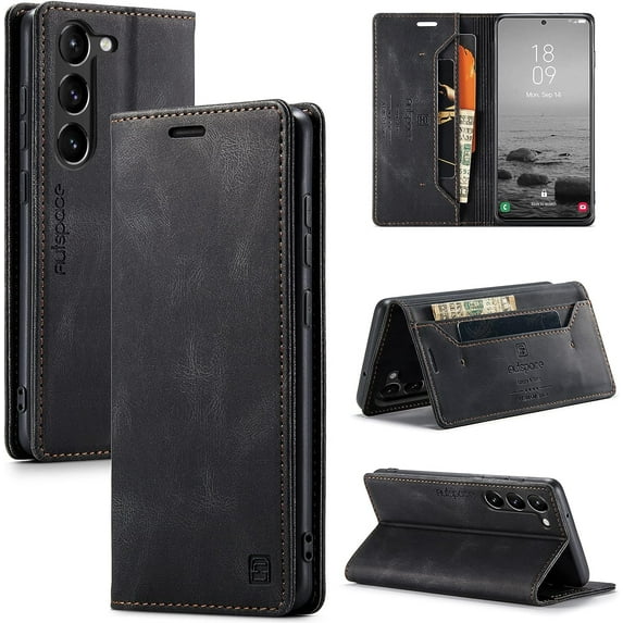 Wallet Case for Samsung Galaxy S23 Plus 5G,Magnetic Protect PU Leather Flip Case with Card Holders RFID Blocking Kickstand Shockproof Protection Case for Samsung Galaxy S23 Plus 5G 2023 (Black)