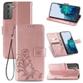 thumbnail image 1 of Wallet Case for Samsung Galaxy S23 Plus with Card Slots Holder Magnetic Clasp Kickstand Flip Folio Cover, Exquisite Flower Pattern PU Leather Soft Silicone Shockproof Protective Cover,Rosegold, 1 of 13