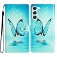 thumbnail image 1 of Wallet Case for Samsung Galaxy S23 Plus with Colorful Painting Pattern Luxury PU Leather Magnetic Flip Folio Cover, Soft Silicone Shockproof Card Slots Holder Kickstand Protective Case,Blue Butterfly, 1 of 8