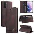 thumbnail image 1 of Wallet Case for Samsung Galaxy S23 Plus with RFID Blocking Skin-Friendly PU Leather Flip Folio Cover, Business Soft Silicone Shockproof Card Slots Holder Magnetic Closure Kickstand Case,Brown, 1 of 9