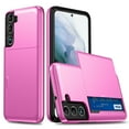 thumbnail image 1 of Wallet Case for Samsung Galaxy S23, Rugged Case with Credit Card Holder Sliding Slot, Military Grade Shockproof Scratch Resistant Anti-Drop Phone Cover for Samsung Galaxy S23, Pink, 1 of 8