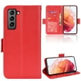 thumbnail image 1 of Wallet Case for Samsung Galaxy S23, Soft Silicone Lychee Pattern PU Leather Shockproof Flip Cover with Card Slots Holder Magnetic Clasp Lock Drop Resistant Kickstand Phone Case,Red, 1 of 7
