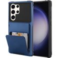 thumbnail image 1 of Wallet Case for Samsung Galaxy S23 Ultra Case with 4-Card Credit Card Holder Slot Shockproof Cover Hybrid Heavy Duty Protection Armor Phone Case Compatible with Samsung Galaxy S23 Ultra-Blue, 1 of 12