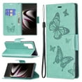 thumbnail image 1 of Wallet Case for Samsung Galaxy S23 Ultra, Butterflies Pattern Luxury PU Leather Card Slots Holder Magnetic Flip Folio Cover with Kickstand Soft Silicone Shockproof Protective Case,Green, 1 of 6