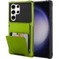 thumbnail image 1 of Wallet Case for Samsung Galaxy S23 Ultra Case with 4-Card Credit Card Holder Slot Shockproof Cover Hybrid Heavy Duty Protection Armor Phone Case Compatible with Samsung Galaxy S23 Ultra-Green, 1 of 12
