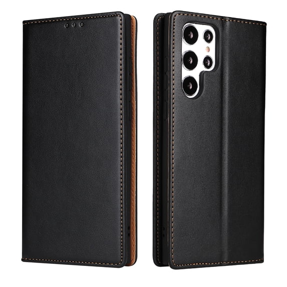 Wallet Case For Samsung Galaxy S23 Ultra, Case Wallet-High Quality Leather Magnetic Closure Case-RFID Blocking Card Holders-Shockproof TPU Shell Folio Cover Women Men Men/Women, Black