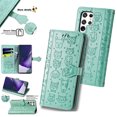 thumbnail image 1 of Wallet Case for Samsung Galaxy S23 Ultra, Lovely Cute Cat Dog Embossed Pattern Cartoon PU Leather Flip Folio Cover with Card Slots Cash Holder Kickstand Magnetic Secure Clasp Shockproof Case,Green, 1 of 10