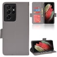 thumbnail image 1 of Wallet Case for Samsung Galaxy S23 Ultra, Soft Silicone Lychee Pattern PU Leather Shockproof Flip Cover with Card Slots Holder Magnetic Clasp Lock Drop Resistant Kickstand Phone Case,Gray, 1 of 7