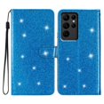 thumbnail image 1 of Wallet Case for Samsung Galaxy S24,Decase Women Girls Case with Card Holder Kickstand & Wrist Strap Luxury Bling Glitter PU Leather Flip Card Phone Cover for Galaxy S24,Blue, 1 of 8