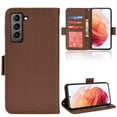 thumbnail image 1 of Wallet Case for Samsung Galaxy S24 Plus, Silicone Lychee Pattern PU Leather Shockproof Flip Cover with Card Slots Holder Magnetic Clasp Lock Drop Resistant Kickstand Phone Case,Brown, 1 of 7