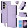 thumbnail image 1 of Wallet Case for Samsung Galaxy S24 Plus with Wrist Strap & Shoulder Strap, Multiple Card Slots Purse, PU Leather Stand Business Protective Phone Cover for Samsung Galaxy S24 Plus - Purple, 1 of 8