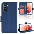 thumbnail image 1 of Wallet Case for Samsung Galaxy S24, Silicone Lychee Pattern PU Leather Shockproof Flip Cover with Card Slots Holder Magnetic Clasp Lock Drop Resistant Kickstand Phone Case,Darkblue, 1 of 7