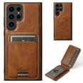 thumbnail image 1 of Wallet Case for Samsung Galaxy S24 Ultra, Compatible with MagSafe Magnetic Detachable Premium PU Leather Flip Case Cover with Card Slots Holder Kickstand for Samsung Galaxy S24 Ultra - Brown, 1 of 10