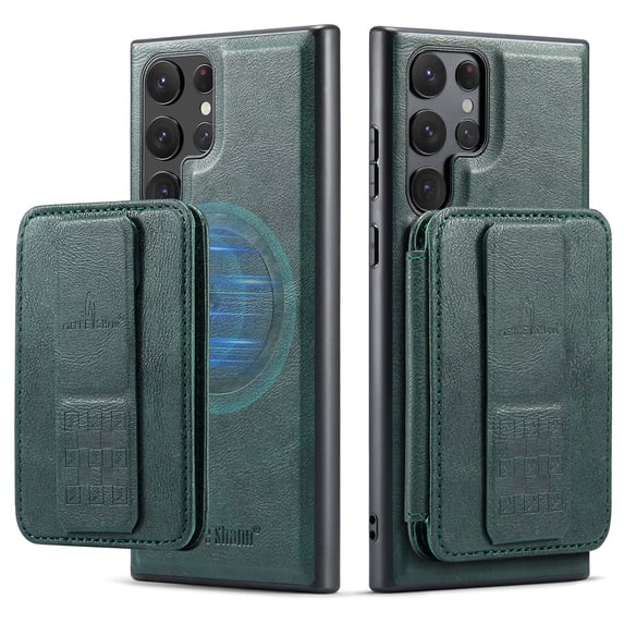 Wallet Case for Samsung Galaxy S24 Ultra, Compatible with MagSafe for Men Women, Detachable Magnetic Clasp Wallet Phone Case with Card Slots Holder RFID Blocking for Samsung Galaxy S24 Ultra, Green