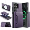 thumbnail image 1 of Wallet Case for Samsung Galaxy S24 Ultra Compatible with MagSafe for Men Women, Detachable Magnetic Wallet Phone Case with Card Slots Holder Kickstand RFID Blocking for Galaxy S24 Ultra, Purple, 1 of 10