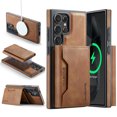 thumbnail image 1 of Wallet Case for Samsung Galaxy S24 Ultra Compatible with MagSafe for Men Women, Detachable Magnetic Wallet Phone Case with Card Slots Holder Kickstand RFID Blocking for Galaxy S24 Ultra, Brown, 1 of 10