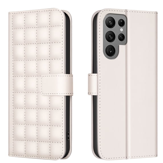 Wallet Case for Samsung Galaxy S24 Ultra with Wrist Strap & Shoulder Strap, Multiple Card Slots Folio Purse PU Leather Stand Full Body Protection Phone Case Cover for Samsung Galaxy S24 Ultra, Beige