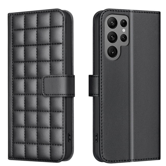 Wallet Case for Samsung Galaxy S24 Ultra with Wrist Strap & Shoulder Strap, Multiple Card Slots Folio Purse PU Leather Stand Full Body Protection Phone Case Cover for Samsung Galaxy S24 Ultra, Black
