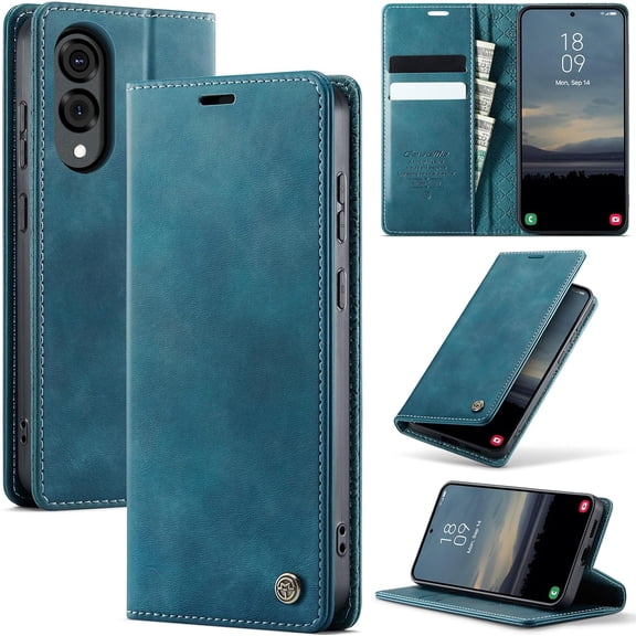 Wallet Case for Samsung Galaxy S25 Edge Leather Wallet Flip Cover with Card Holder, Kickstand, Magnetic Closure, RFID Blocking TPU Shockproof Phone Case Compatible with S25 Edge