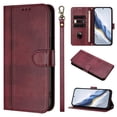 thumbnail image 1 of Wallet Case for Samsung Galaxy S25 Edge, Short Strap PU Leather Case, Premium PU Leather Kickstand Magnetic Folio Cover for Galaxy S25 Edge with Card Holder, Support Wireless Charging - Winered, 1 of 9