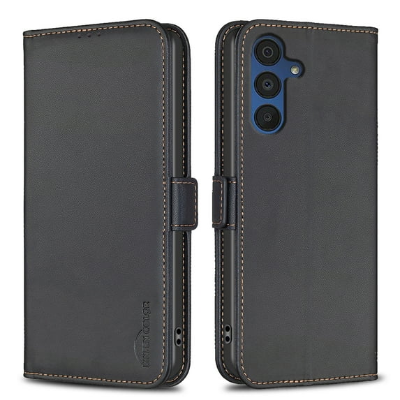 Wallet Case for Samsung Galaxy S25, Magnetic PU Leather Kickstand Flip Cover with 3 Card Slots Holder TPU Shockproof Interior Folio Phone Case Compatible for Samsung Galaxy S25, Black