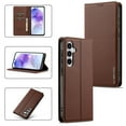 thumbnail image 1 of Wallet Case for Samsung Galaxy S25 Plus, Classic Shockproof PU Leather Magnetic Flip Cover with Card Holder Stand Feature and Full Body Protection Phone Case Cover for Samsung Galaxy S25 Plus, Brown, 1 of 1