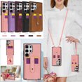 thumbnail image 1 of Wallet Case for Samsung Galaxy S25+ Plus, with Detachable Hand Wrist & Lanyard & Make-up Mirror Stand Feature PU Leather Drop Protection Cards Holder Phone Cover for Samsung Galaxy S25+,Pink, 1 of 13