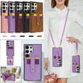 thumbnail image 1 of Wallet Case for Samsung Galaxy S25+ Plus, with Detachable Hand Wrist & Lanyard & Make-up Mirror Stand Feature PU Leather Drop Protection Cards Holder Phone Cover for Samsung Galaxy S25+,Purple, 1 of 13