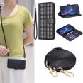 thumbnail image 1 of Wallet Case for Samsung Galaxy S25+ Plus, Detachable Shoulder Strap Hand Wrist Cards Slots Flip Stand Shockproof Premium PU Leather Cover for Samsung Galaxy S25+, Black, 1 of 7