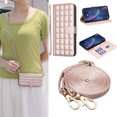 thumbnail image 1 of Wallet Case for Samsung Galaxy S25+ Plus, Detachable Shoulder Strap Hand Wrist Cards Slots Flip Stand Shockproof Premium PU Leather Cover for Samsung Galaxy S25+, Rosegold, 1 of 7