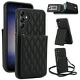 thumbnail image 1 of Wallet Case for Samsung Galaxy S25 Plus, Women PU Leather Detachable Crossbody Phone Case with RFID Blocking Card Holder Adjustable Shoulder Strap Shockproof Kickstand Phone Wallet, Black, 1 of 8